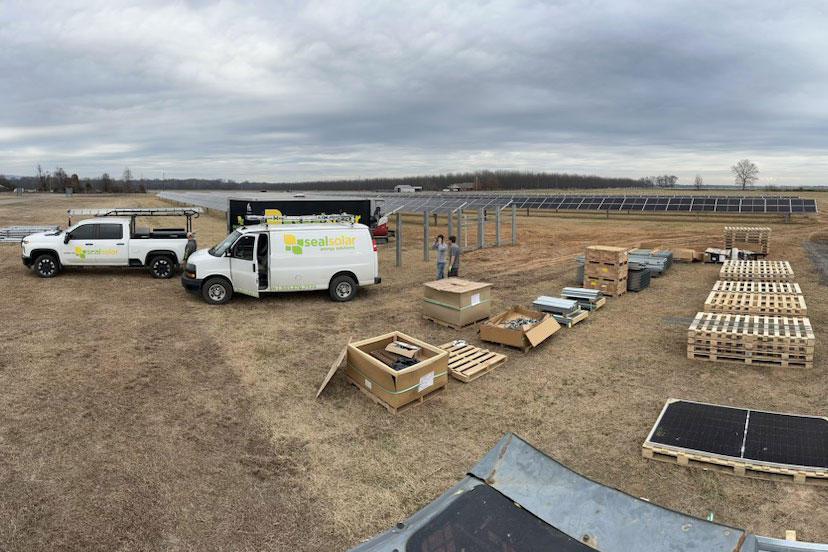 maintenance on a solar array